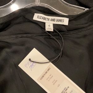 Elizabeth & James Satin One Shoulder Balloon Sleeve Blouse (Sz 6) NWT